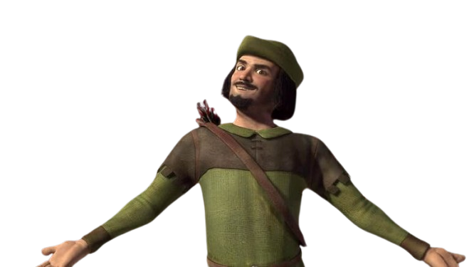 monsieur hood from shrek pops up and fades away